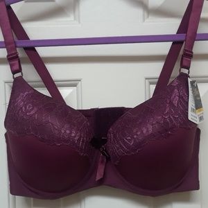 Wine/Burgundy Push Up Bra 38dd (E)